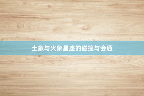 土象与火象星座的碰撞与会通